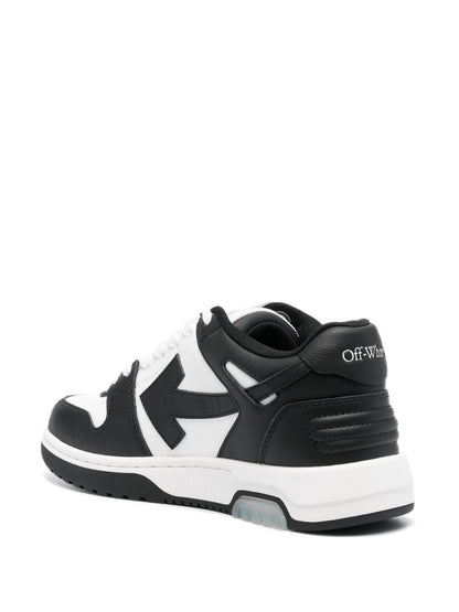 Off White Out Of Office Silk and Nylon Leather Sneakers Black black