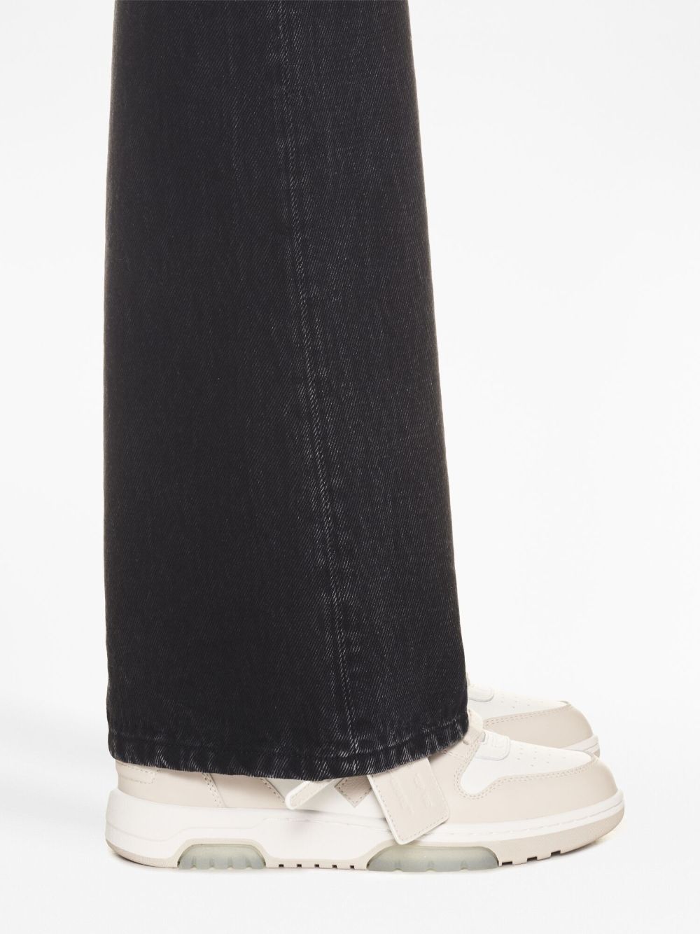 Off White Out Of Office Silk &amp; Nylon Leather Sneakers Beige