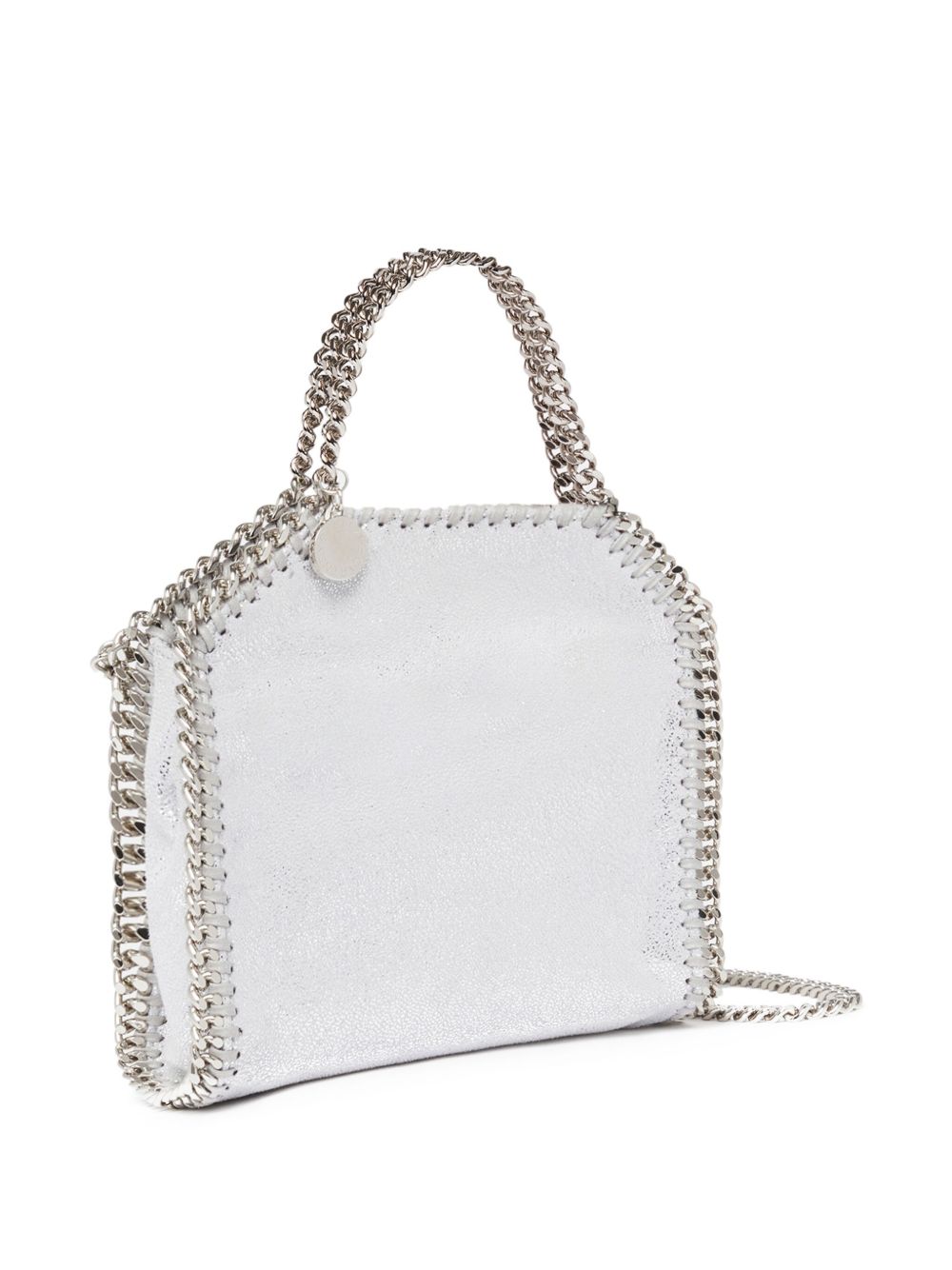Stella McCartney Falabella Tiny Metallic Crossbody Bag Silver