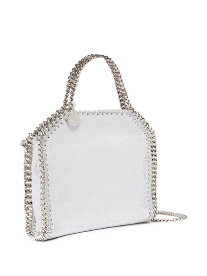 Stella McCartney Falabella Tiny Metallic Crossbody Bag Silver