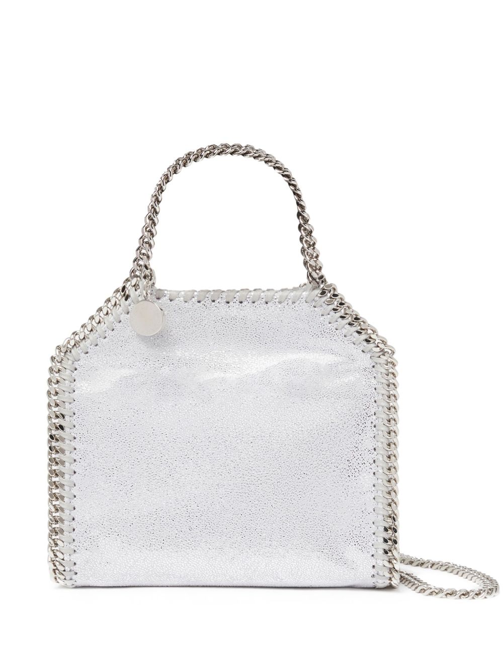 Stella McCartney Falabella Tiny Metallic Crossbody Bag Silver