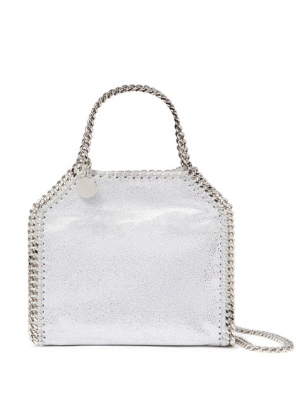 Stella McCartney Falabella Tiny Metallic Crossbody Bag Silver
