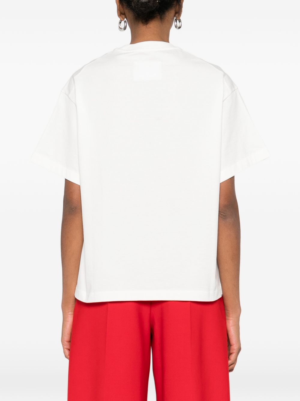 Jil Sander Logo Cotton Crewneck T-shirt White