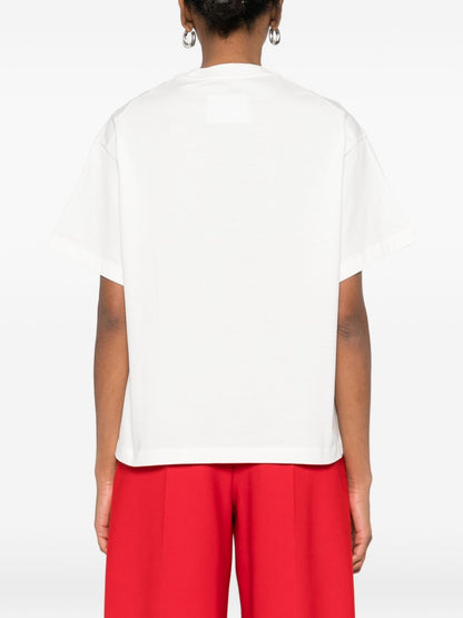 Jil Sander Logo Cotton Crewneck T-shirt White