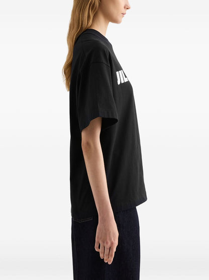Jil Sander Logo Cotton Crewneck T-Shirt Black