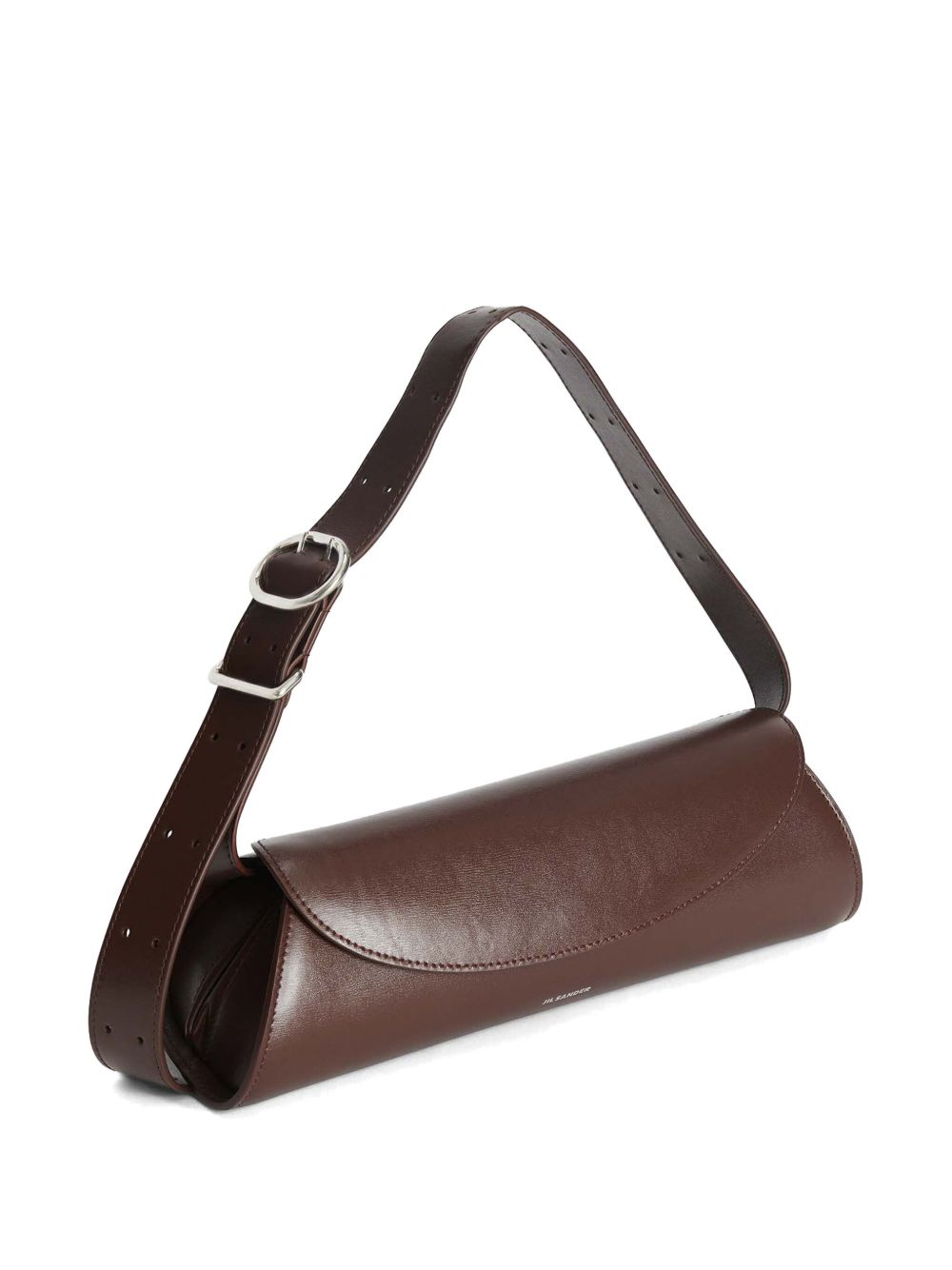 Jil Sander Cannolo Small Smooth Calf Leather Shoulder Bag Brown brown