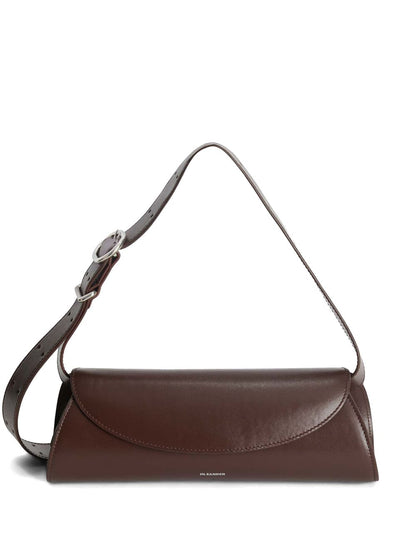 Jil Sander Cannolo Small Smooth Calf Leather Shoulder Bag Brown brown
