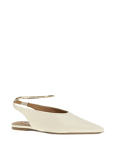Jil Sander Flat Leather Slingback Ballet Shoes White