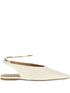 Jil Sander Flat Leather Slingback Ballet Shoes White