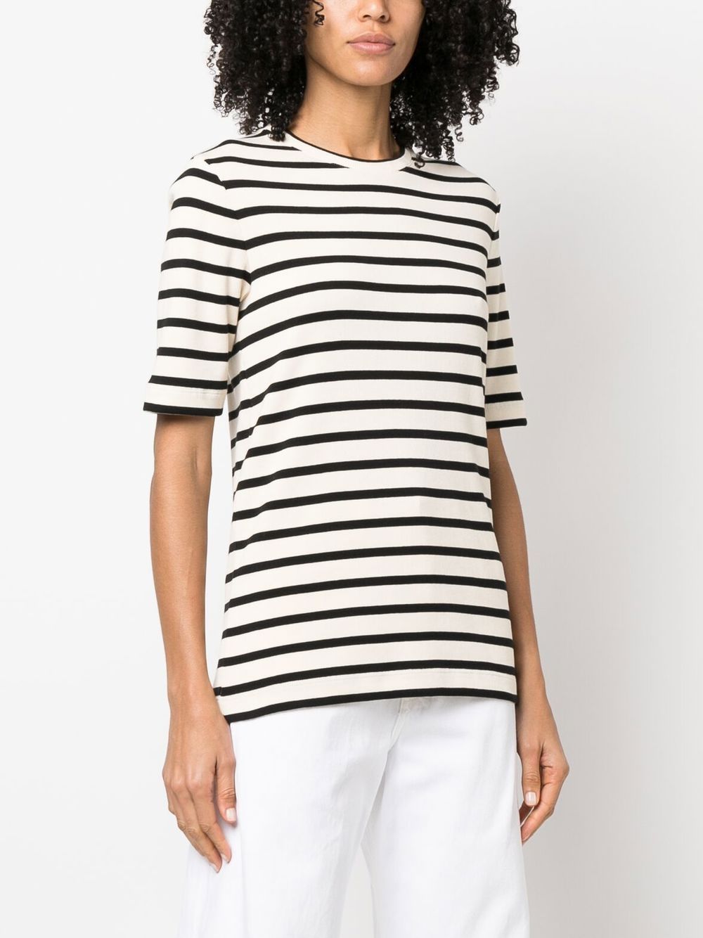 Jil Sander Plus Striped Cotton Logo T-Shirt White