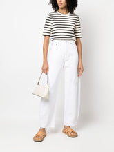 Jil Sander Plus Striped Cotton Logo T-Shirt White