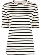 Jil Sander Plus Striped Cotton Logo T-Shirt White
