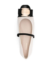 Ferragamo Flat Lamb Leather Ballet Flats Beige Beige