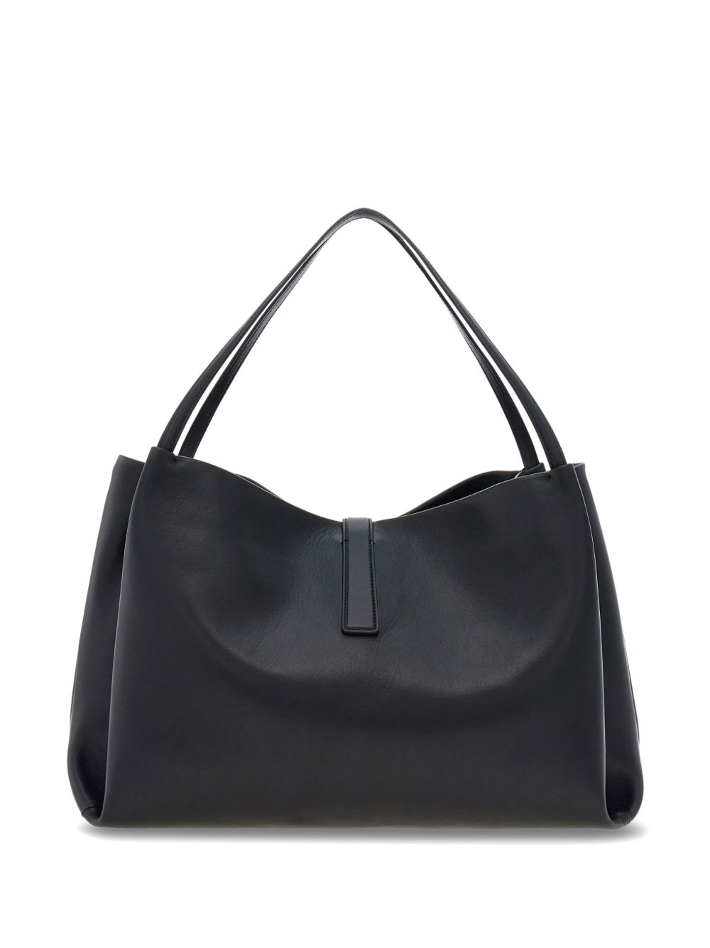 Ferragamo Gancini Buckle Medium Shoulder Bag Black