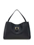 Ferragamo Gancini Buckle Medium Shoulder Bag Black