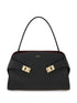 Ferragamo Hug Small Calfskin Leather Shopper Bag Black