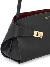 Ferragamo Hug Small Calfskin Leather Shopper Bag Black