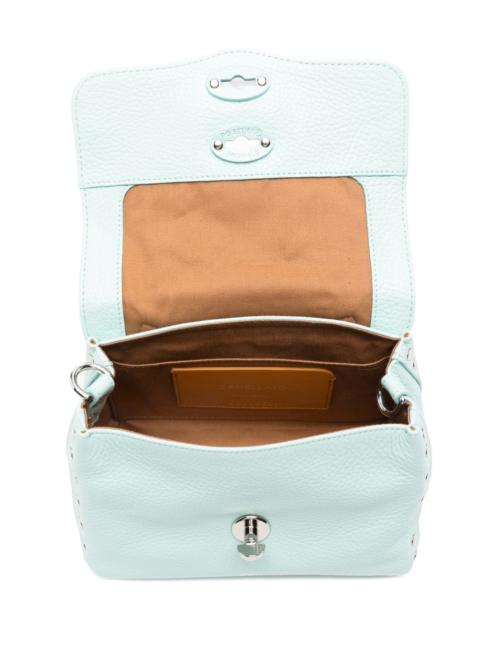 Zanellato Postina Daily Baby Leather Handbag Clear Blue