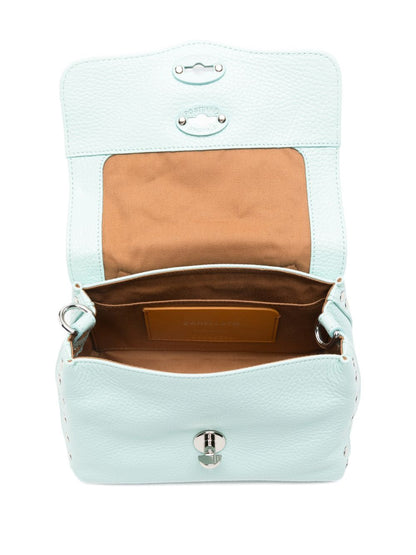 Zanellato Postina Daily Baby Leather Handbag Clear Blue