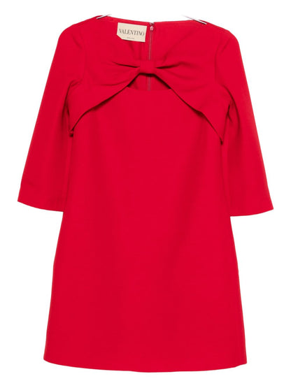Valentino Wool and Silk Mini Dress Red red