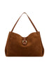 Ferragamo Suede Medium Shoulder Bag Beige