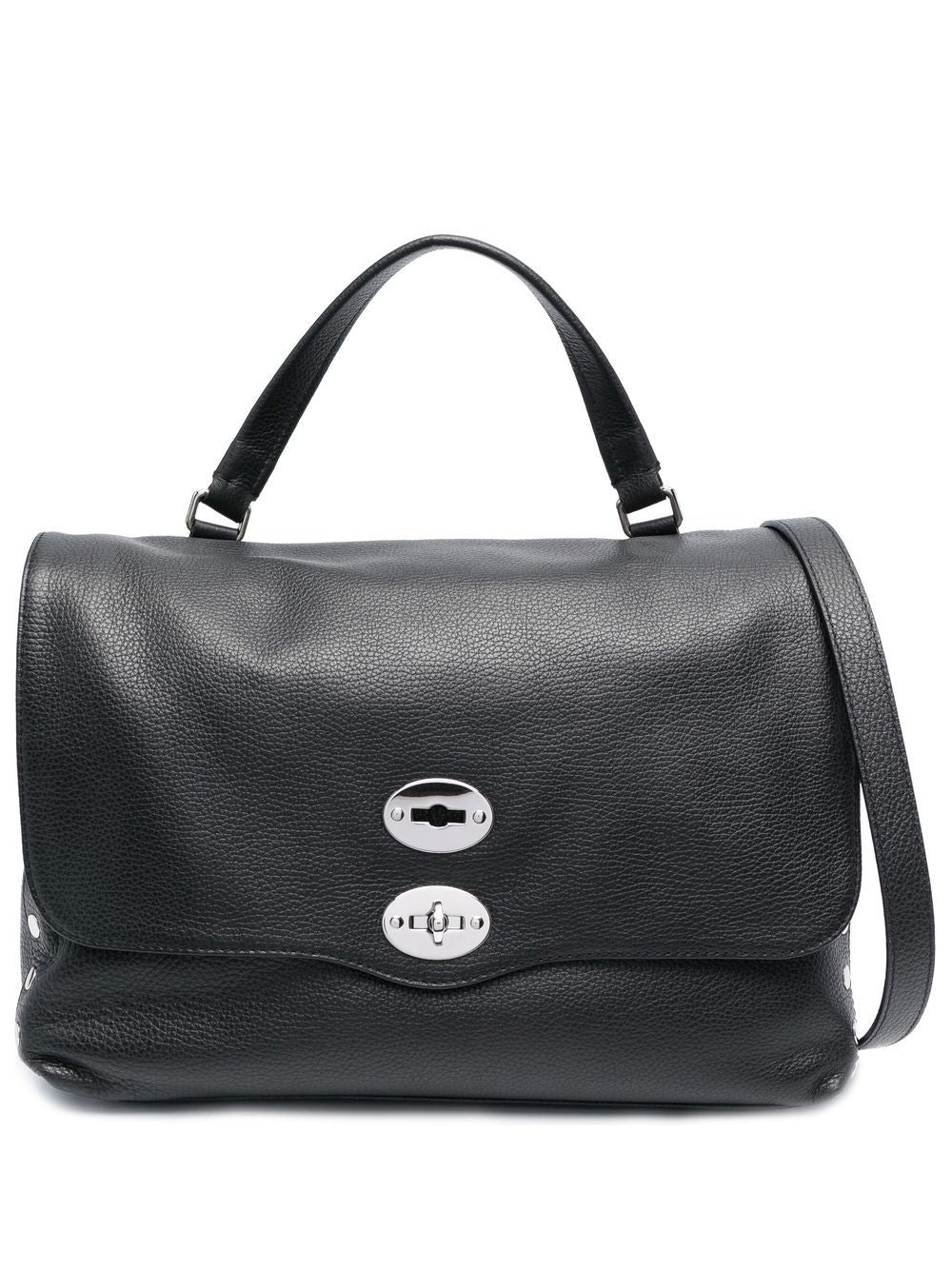 Zanellato Postina® Medium Bag In Hammered Leather Black