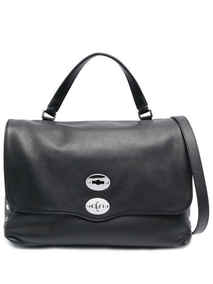 Zanellato Postina® Medium Bag In Hammered Leather Black
