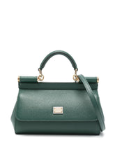 Dolce & Gabbana Sicily Small Calf Leather Handbag Dark Green