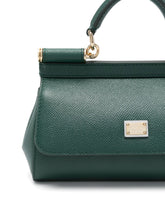 Dolce & Gabbana Sicily Small Calf Leather Handbag Dark Green