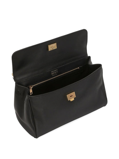 Dolce &amp; Gabbana My Sicily Leather Handbag Black
