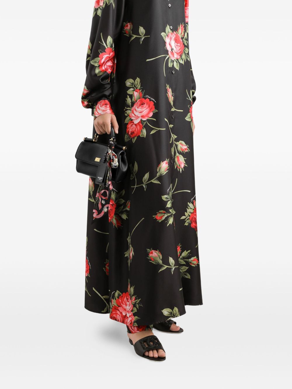 Dolce &amp; Gabbana My Sicily Leather Shoulder Bag Black