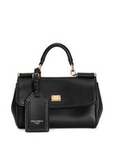 Dolce & Gabbana My Sicily Leather Shoulder Bag Black