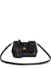 Dolce & Gabbana My Sicily Leather Shoulder Bag Black