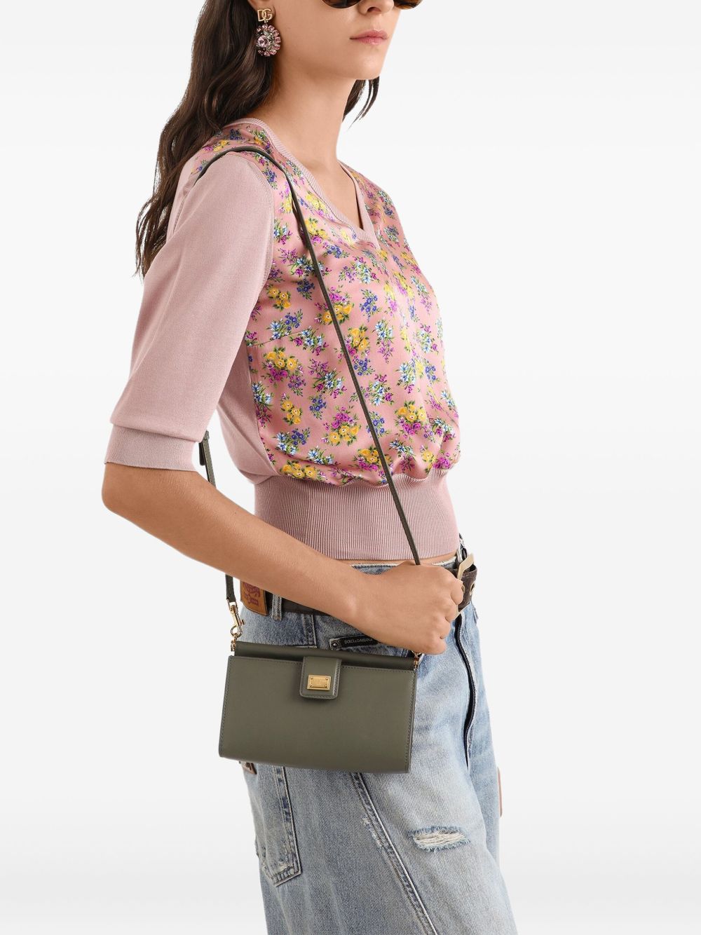 Dolce &amp; Gabbana Phone Bag With Gold Details Green