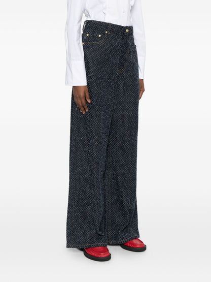 Ganni Baggy Organic Cotton Jeans Blue blue