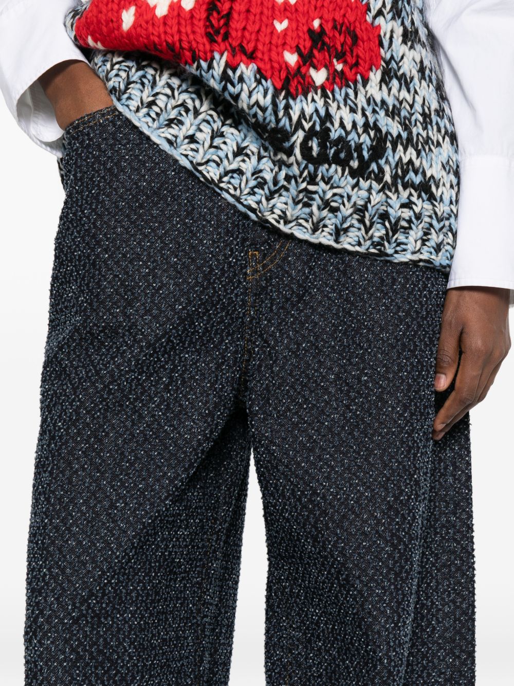 Ganni Baggy Organic Cotton Jeans Blue blue