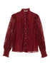 Alice + Olivia Sheer Burgundy Nylon Shirt Bordeaux bordeaux