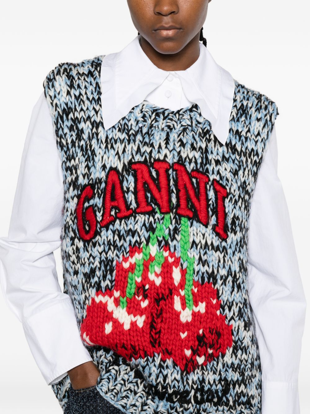 Ganni Wool Vest Clear Blue clear blue