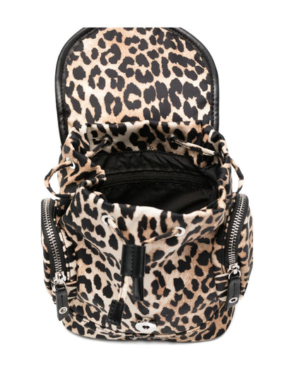 Ganni Leopard Small Nylon Bucky Backpack LEOPARD PRINT