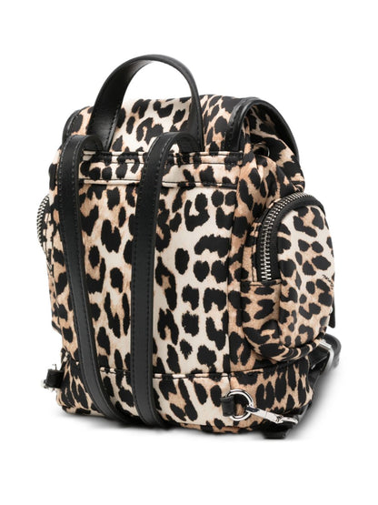 Ganni Leopard Small Nylon Bucky Backpack LEOPARD PRINT