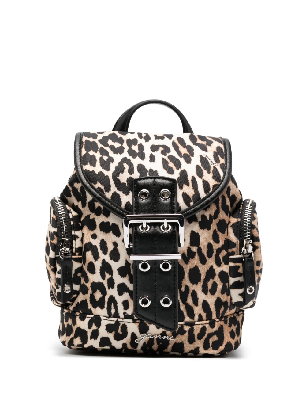 Ganni Leopard Small Nylon Bucky Backpack LEOPARD PRINT