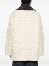 ganni quilted recycled polyamide jacket ivory ivory