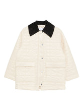 ganni quilted recycled polyamide jacket ivory ivory
