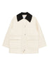 ganni quilted recycled polyamide jacket ivory ivory