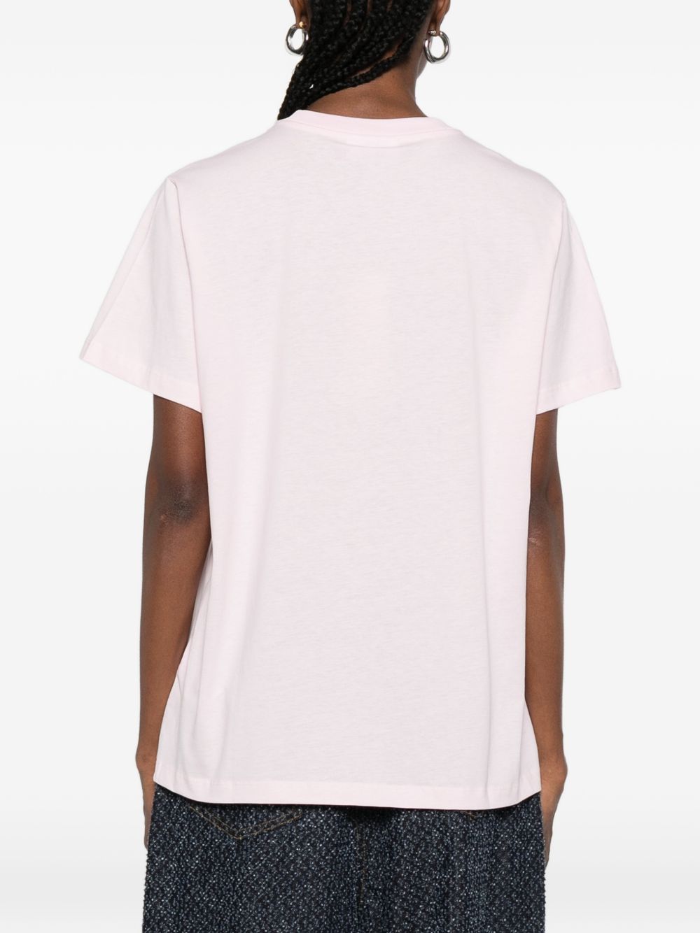 Ganni Cowboy Bear Organic Cotton T-Shirt Pink