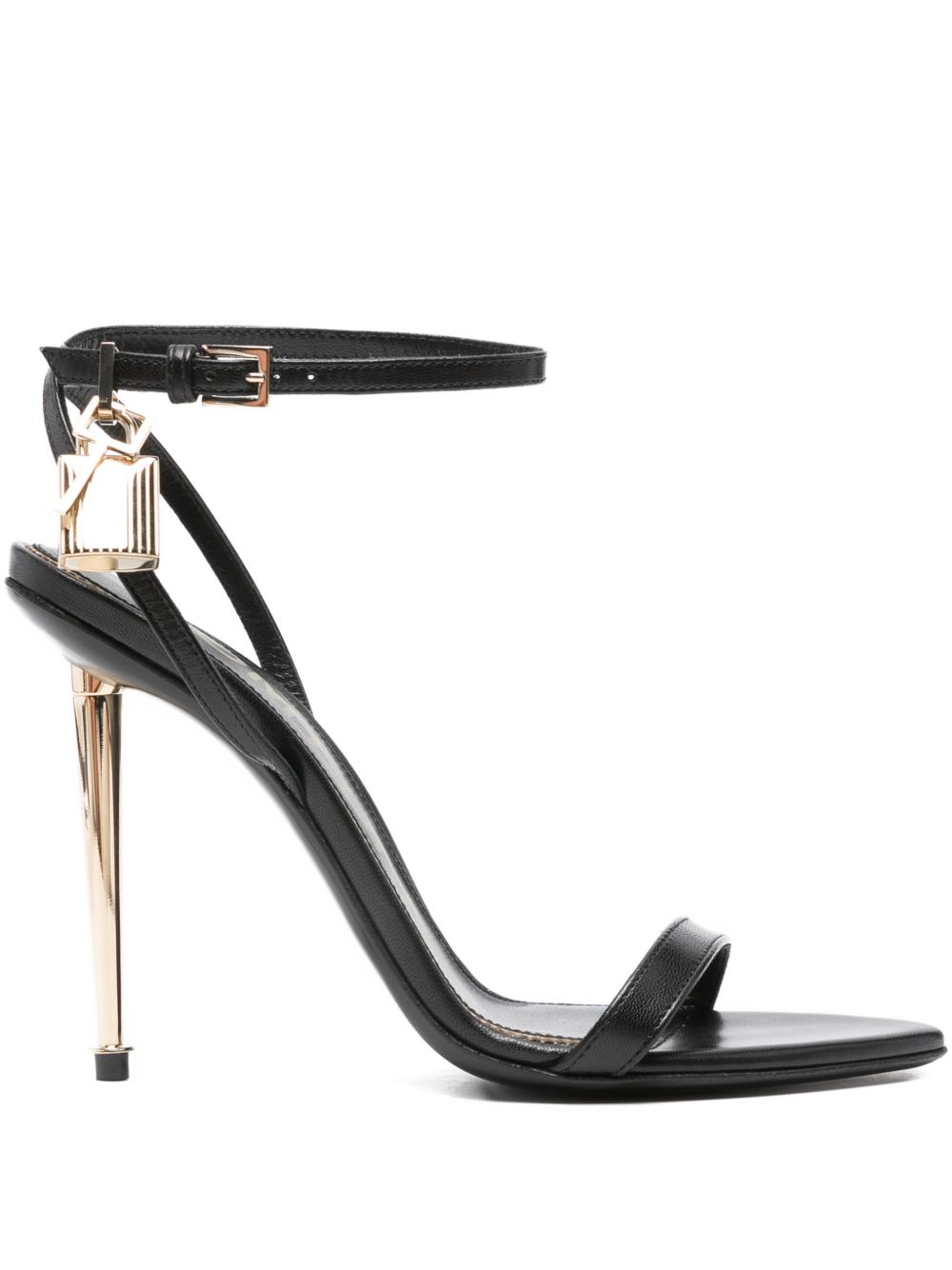 Tom Ford Leather Heel Sandals Black