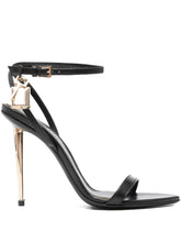 Tom Ford Leather Heel Sandals Black