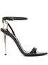 Tom Ford Leather Heel Sandals Black