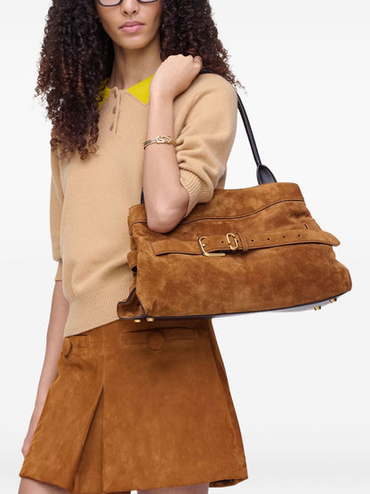 Marc Jacobs The Satchel Suede Shoulder Bag Leather Brown
