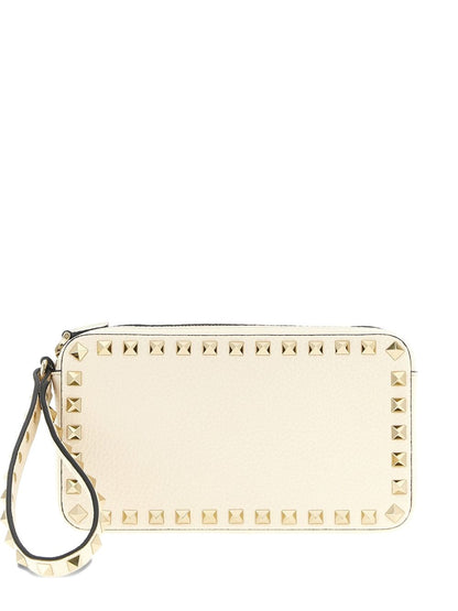 Valentino Garavani Rockstud leather mini bag Ivory